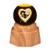 Rose heart luminous crystal ball night light, 3d engraved starry sky, solid wood base, creative desktop decoration, birthday gift Item Picture